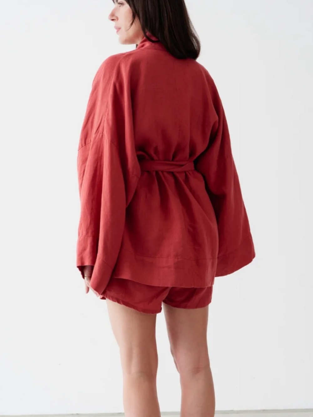 UNIKSPACE ANYA LINEN KIMONO DESERT ONE SIZE - Picture 5 of 8